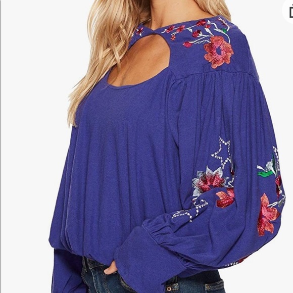 FREE PEOPLE Lita Embroidered Bell sleeves Top - Picture 5 of 7